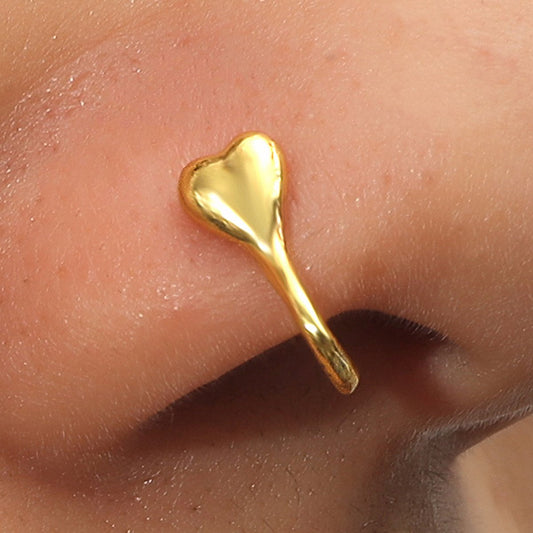 Zircon Nose Ring Metal U-shaped Leaves Heart Nose Nail Nail Decoration Simple Piercing Jewelry