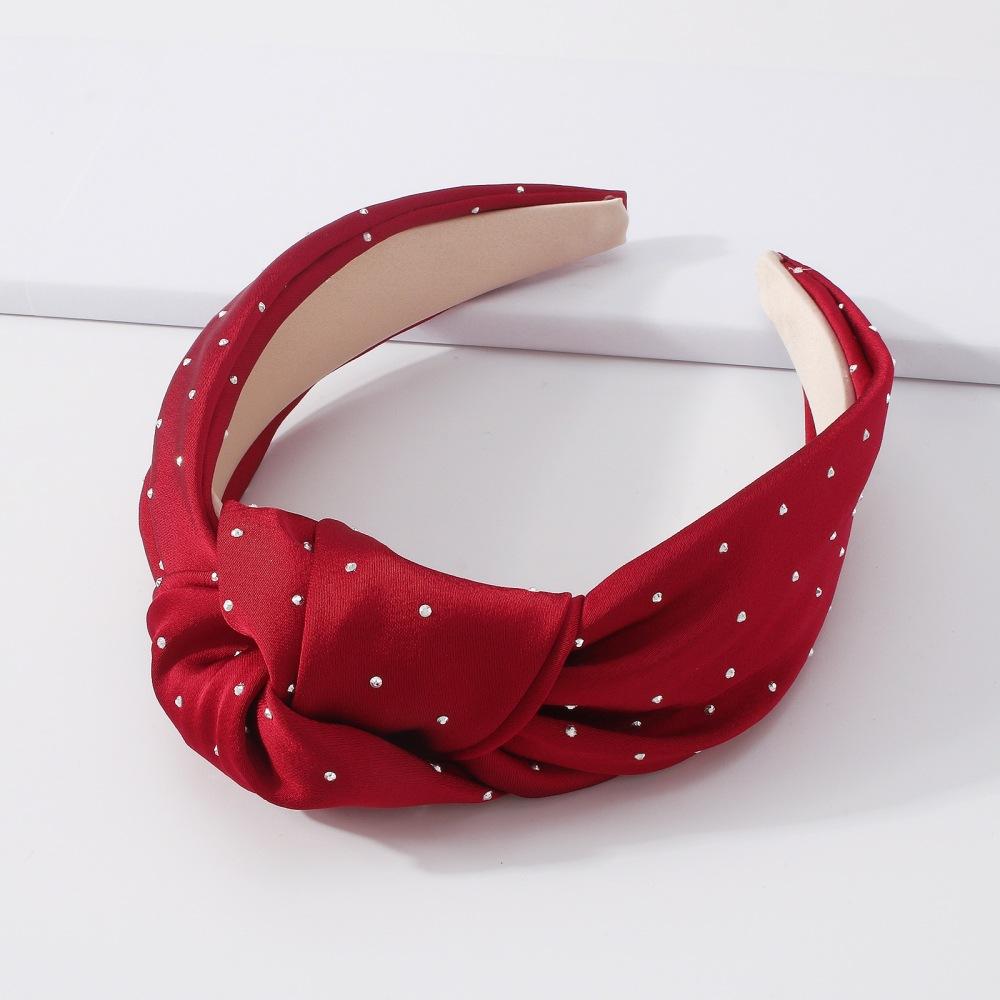 F3784 Simple Fabric Knotted Headband Elegant Fragrance Temperament Headband Retro Rhinestone Hair Accessories for Women