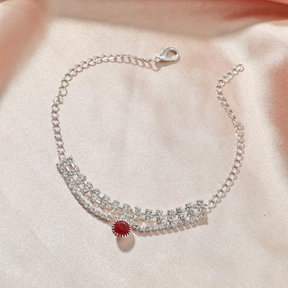 Diamond Chain Anklet Summer Bohemian Pearl Love Beach Foot Ornament for Women