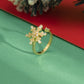 Jewelry Christmas simple diamond-studded zircon snowflake ring femininity sweet metal open ring