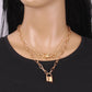 Jewelry creative pop all-match punk metal prickly padlock necklace collarbone chain