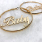 Jewelry Fashion Retro Personality Geometric Strand Hollow Earrings Female Exaggerated Temperament Circle Letter Earrings
