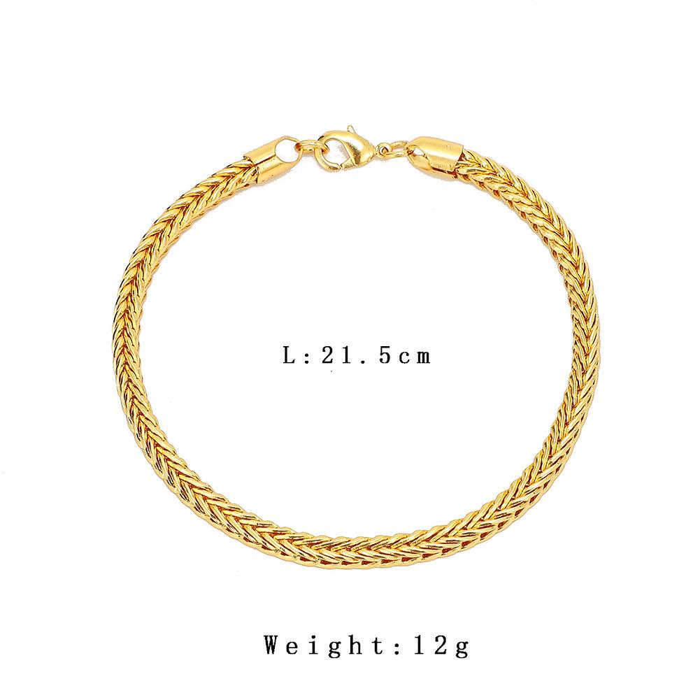 Fashion Simple Foxtail Chain Bracelet Copper Material Hip Hop Bracelet Jewelry