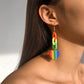 E1214 Jewelry Fashion Acrylic Long Earrings Candy Color Elegant Heart Star Earrings