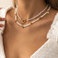 French retro millet grain pearl necklace femininity indifferent splicing metal chain clavicle necklace