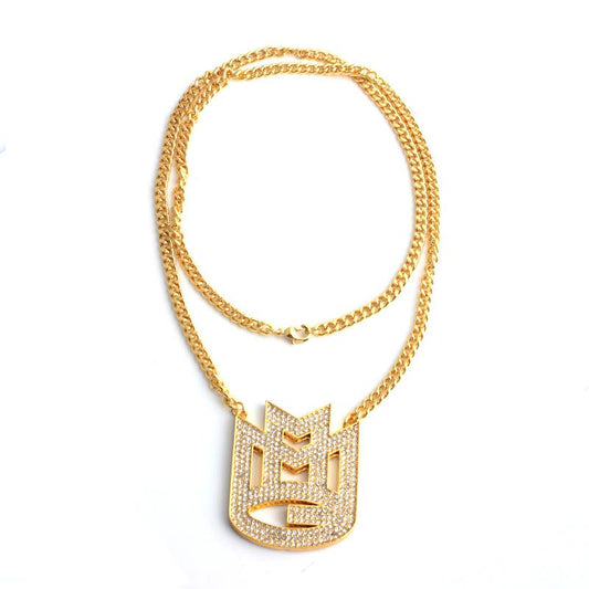 Necklace Hip Hop Diamond Pendant M Symbol Night Trend Jewelry