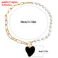 Jewelry fashion heart black mother-of-pearl necklace beaded pearl sweater chain female all-match design sense pendant