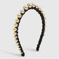 F4875 Simple and niche personality velvet hand-wound headband CCB gold beads sweet and cool girl headband