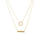 Popular Necklace Ring One Word Metal Rod Circle Necklace Female Thin Chain Clavicle Chain