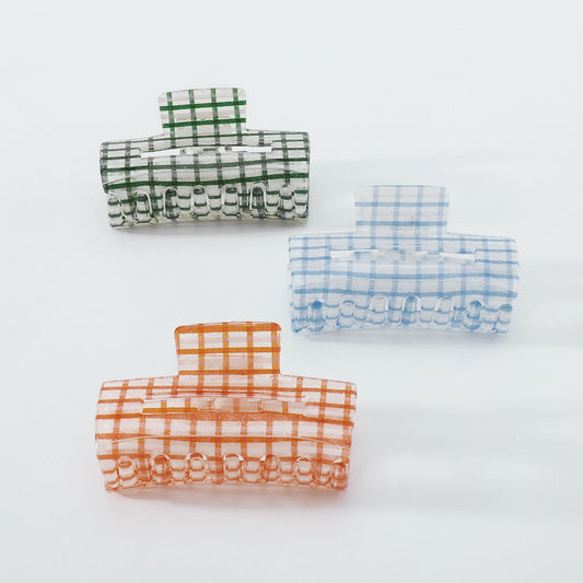 F432 Internet celebrity sweet fashion small fresh plate hair clip resin lattice transparent age-reducing girl heart hair clip