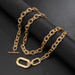 Jewelry Trend Personality Aluminum Chain Multilayer Necklace Fashion Geometric Metal Buckle Clavicle Necklace Women