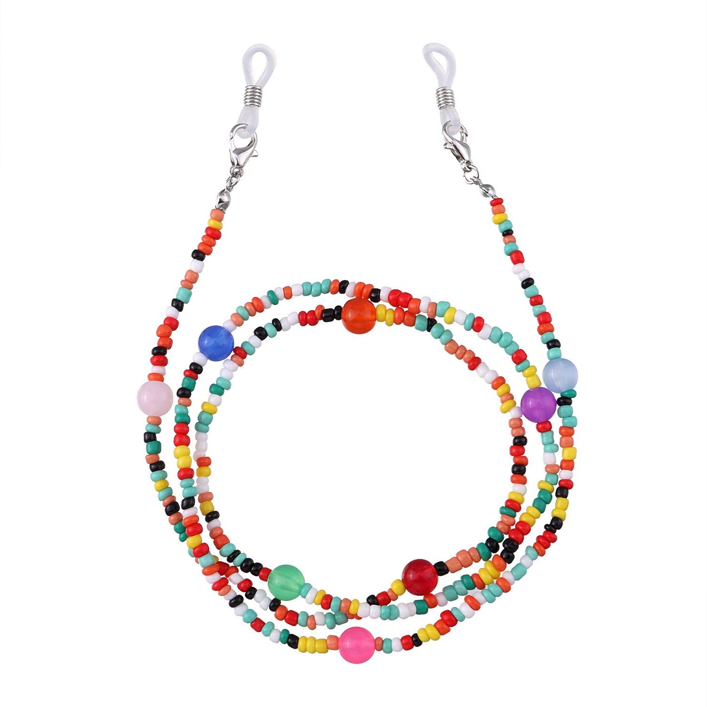 Jewelry Fashion Candy Color Round Beads Beads Glasses Chain Women's Versatile Multi-purpose Non-slip Anti-lost Lanyard