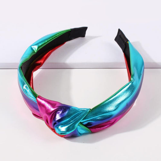 F253 Glossy Sequin Fashion Headband Explosive Style Hair Accessories Wide Knotted Sweet Headband