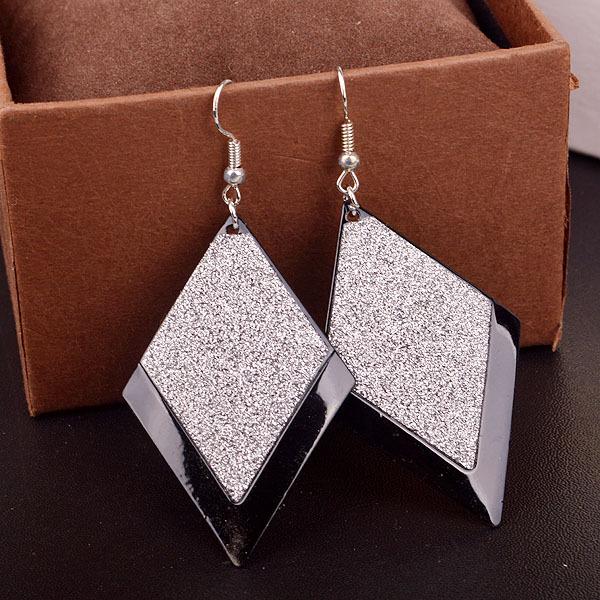 Fashion creative rhombus frosted geometric earrings female simple girl heart ear jewelry accessories earrings