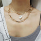 Jewelry Retro Versatile Multilayer Copper Snake Chain Natural Baroque Pearl Fashion Personality Two-piece Set