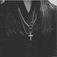 Fashion couple ring jewelry trendy personality hip-hop men and women cross sweater chain necklace accessories