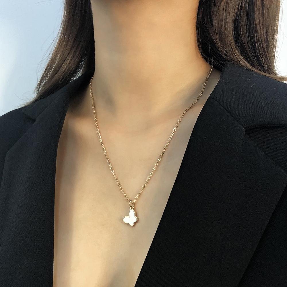 N7855 Simple Necklace Feminine Fairy Butterfly Pendant Necklace Net Red Sweet Personality Elegant Necklace