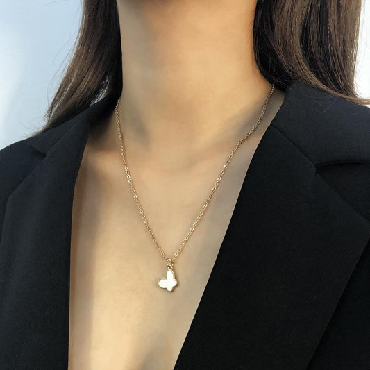N7855 Simple Necklace Feminine Fairy Butterfly Pendant Necklace Net Red Sweet Personality Elegant Necklace