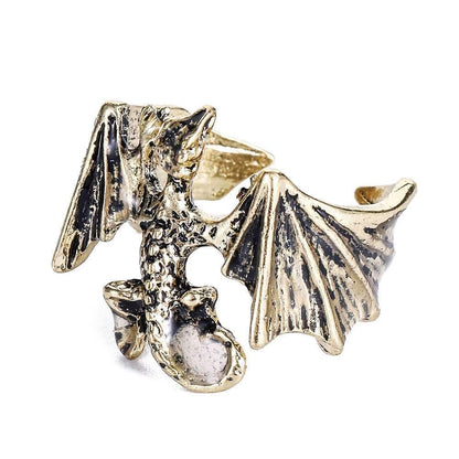 Hip Hop Pterodactyl Luminous Wings Open Ring Halloween Street Metal Ornaments
