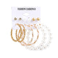 Pearl Earring Set Fashion Butterfly Earrings Metal Geometric Hoop Earrings Six-Piece Set