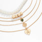 Jewelry Retro Versatile Drop Nectarine Heart Pendant Necklace Frosty Imitation Pearl Dice Necklace Female
