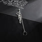 Old Metal Skull Earrings Trendy Punk Asymmetrical Chain Ear Clips Halloween Couple Ornaments