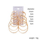 Jewelry earrings 6 pairs of suits Personalized hoop earrings combination One card sells 12 pieces of earrings