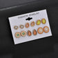 Pop Jewelry Earrings 6 Pairs Set Gemstone Stud Earrings