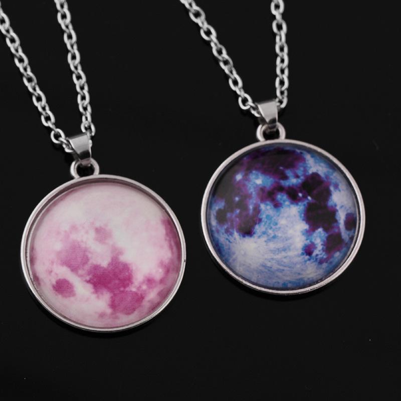 Harajuku Universe Fantasy Starry Sky Time Gemstone Luminous Necklace Personality Luminous Pendant Jewelry