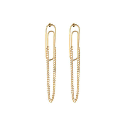 Fashion Geometric Paperclip Earrings Punk Chain Long Earrings Women Accessories