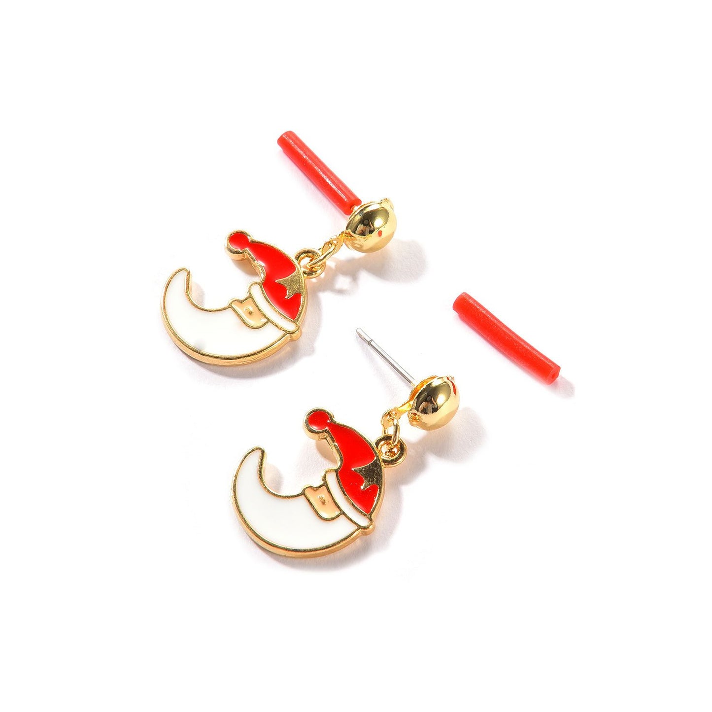 Jewelry cartoon moon Christmas hat steel needle earrings ladies Christmas creative earrings earrings