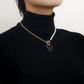 Jewelry trendy stitching half pearl twist chain black love mother-of-pearl necklace female sweater chain