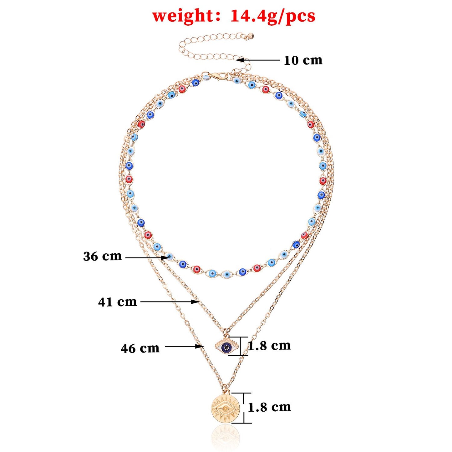 Jewelry multi-layer devil's eye pendant necklace female fashion exaggerated trend eye necklace