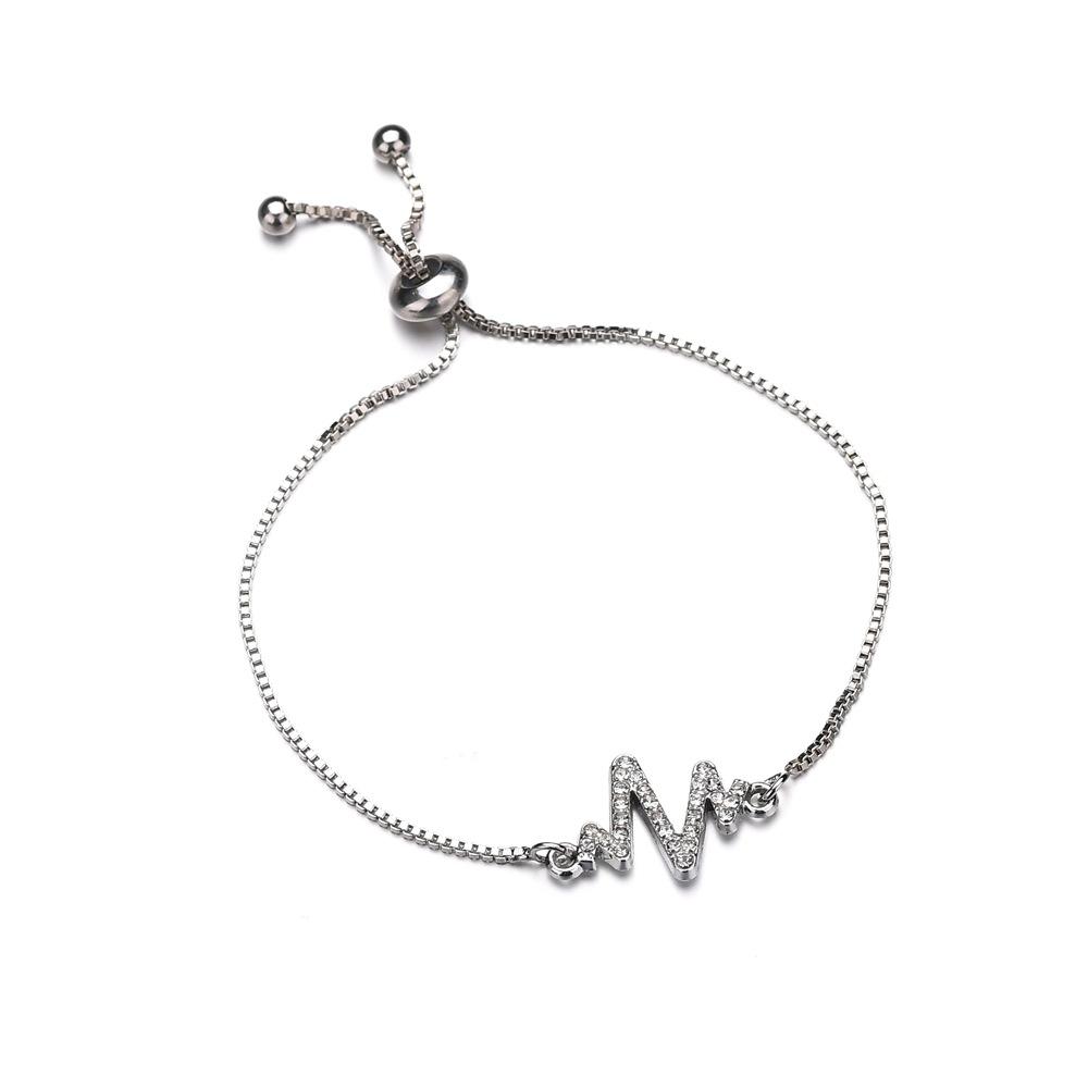 Women's Bracelet Diamond Adjustable ECG Bracelet For Women