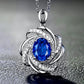 Jewelry Pendant Necklace Female Niche Design Sense Fashion Flower Sapphire Clavicle Chain Accessories