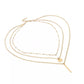 Simple Copper Bead Chain Metal Bar Sequins Fashion Simple Multilayer Necklace Women's Short Necklace