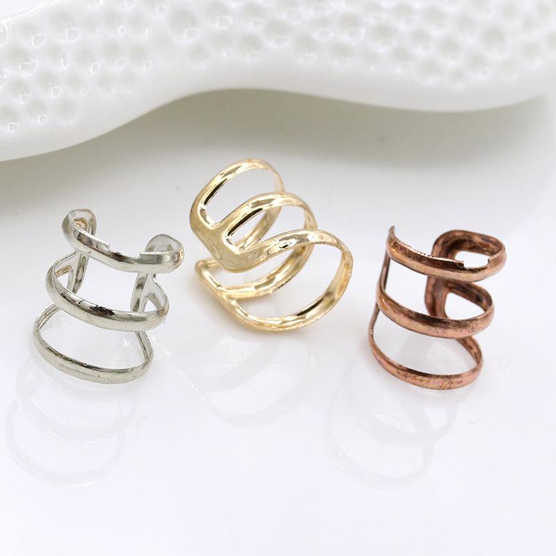 U-shaped ear clip ear bone clip fashion stud earrings three circles creative earrings