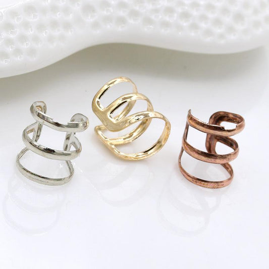 U-shaped ear clip ear bone clip fashion stud earrings three circles creative earrings