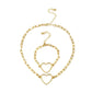 Jewelry Versatile Hollow Geometric Necklace Simple Cross Chain Heart Shape Single Layer Clavicle Necklace Women