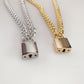Punk Aluminum Chain Lock Pendant Accessories Rock Hip Hop Lock Necklace Bonus Key Long Necklace