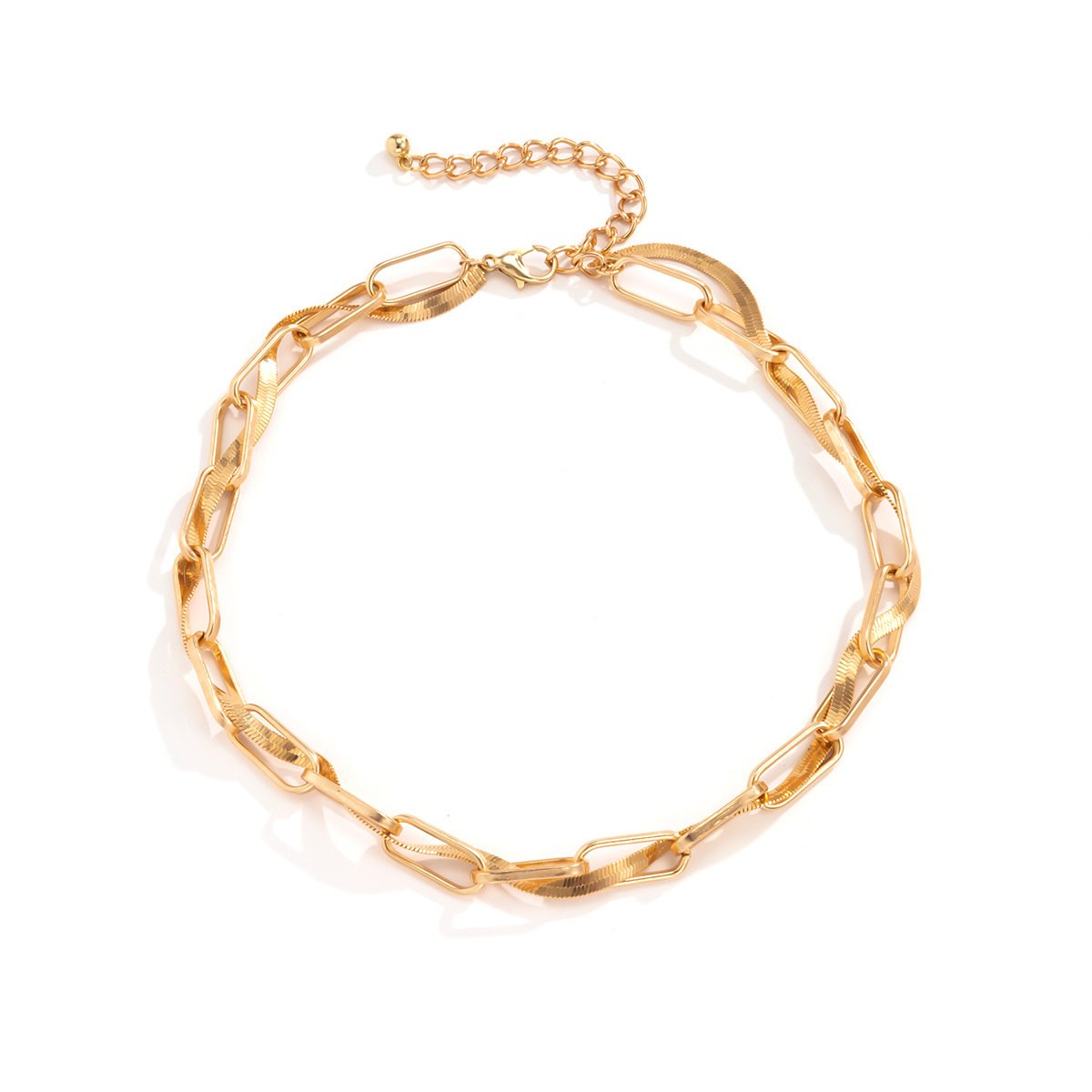 Jewelry Niche Hollow Metal Chain Hip Hop Necklace Geometric Simple Personality Snake Bone Chain Necklace