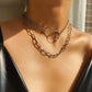 Jewelry Frosty Chain Double Layer Necklace Female Simple Circle Double Ring Geometric Set Necklace
