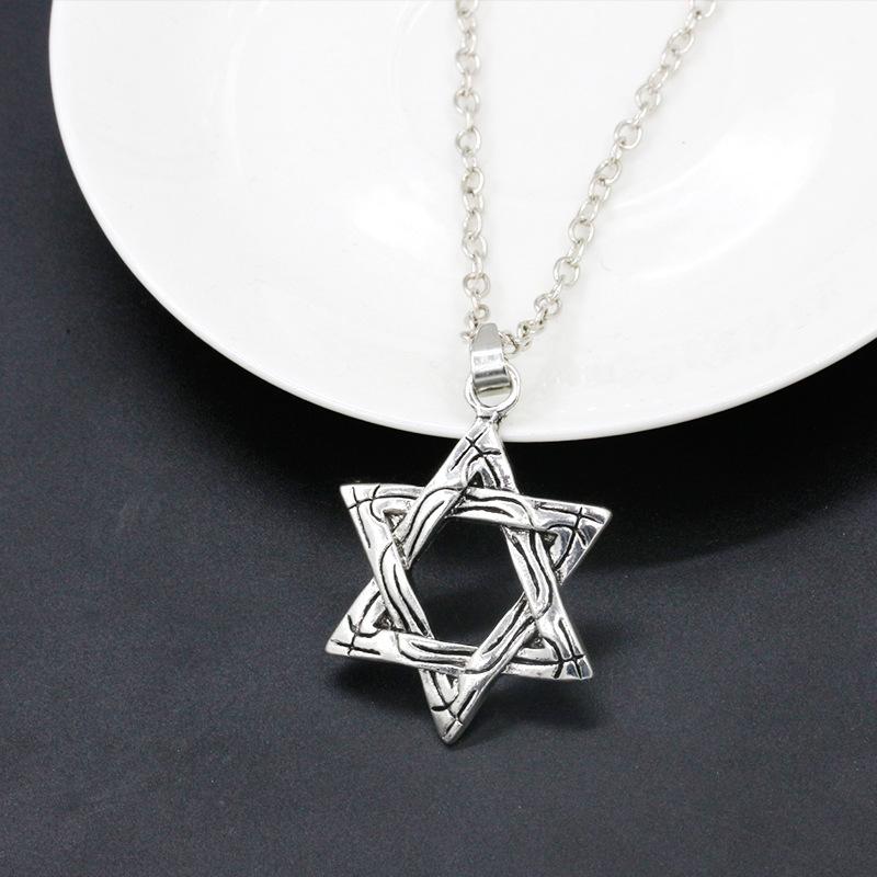 Star same style hexagram necklace personalized men's titanium steel pendant necklace fashion jewelry