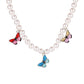 Ins cold temperament pearl necklace fantasy color butterfly clavicle chain simple short ladies necklace