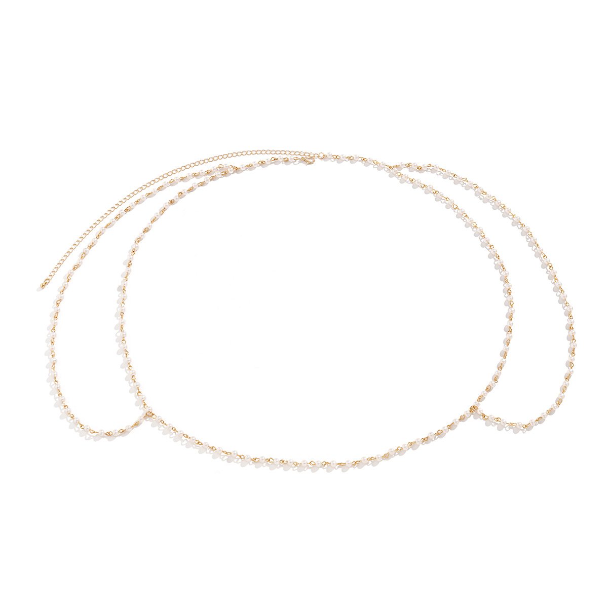 Jewelry Fashion Sexy Imitation Pearl Shoulder Necklace Simple Metal Ball Bead Chain Tassel Body Chain