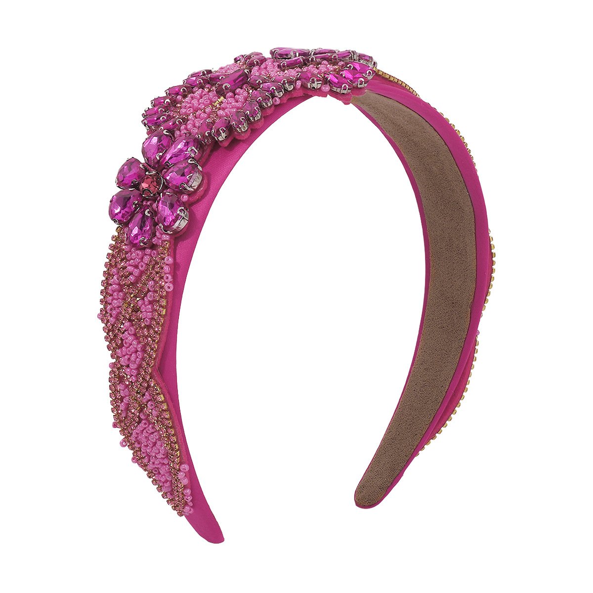 F469 Exaggerated Palace Headband Rice Bead Rhinestone Butterfly Flower Temperament Dinner Retro Light Luxury Headband