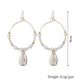 Accessories fresh and natural shell earrings dripping oil shell large circle metal earrings earrings