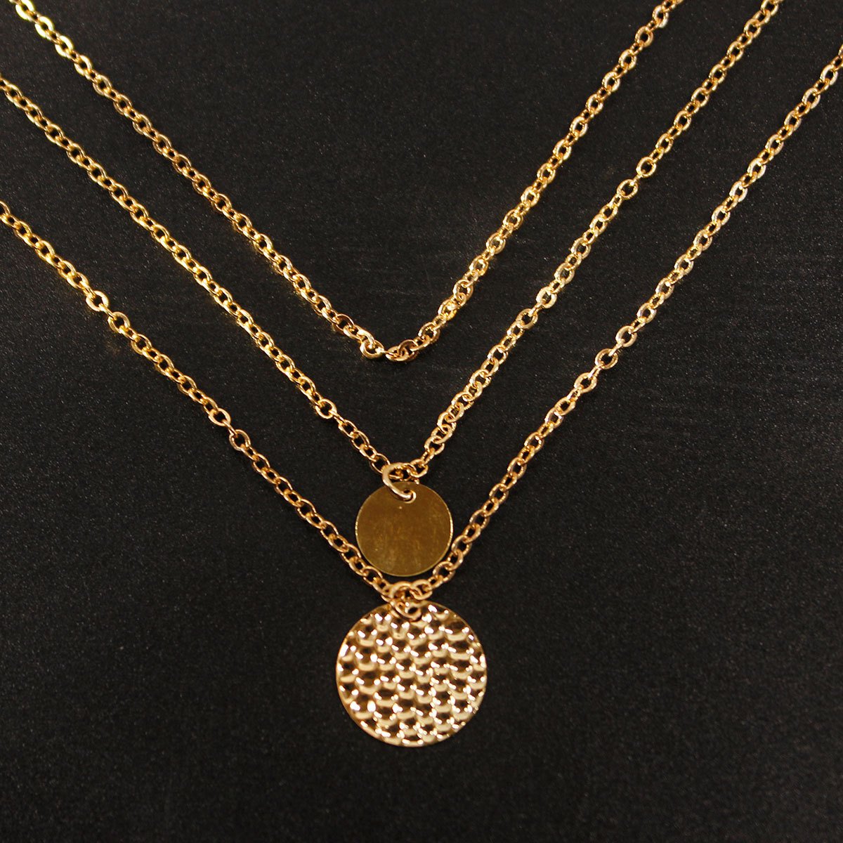 Fashion Geometric Metal Lasso Simple Necklace Metal Sequin Multilayer Necklace