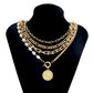 Jewelry Street Shot Hollow Embossed Necklace Women's Retro Punk U-shaped Buckle Imitation Pearl Portrait Necklace