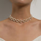 Jewelry Fashion Personality Pearl Short Clavicle Chain Trend Design Love Ring Flower Necklace